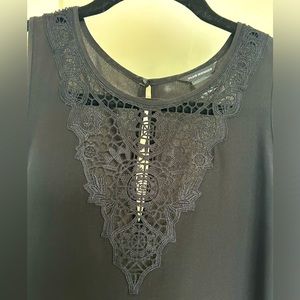 Club Monaco crochet top silk tank, size small